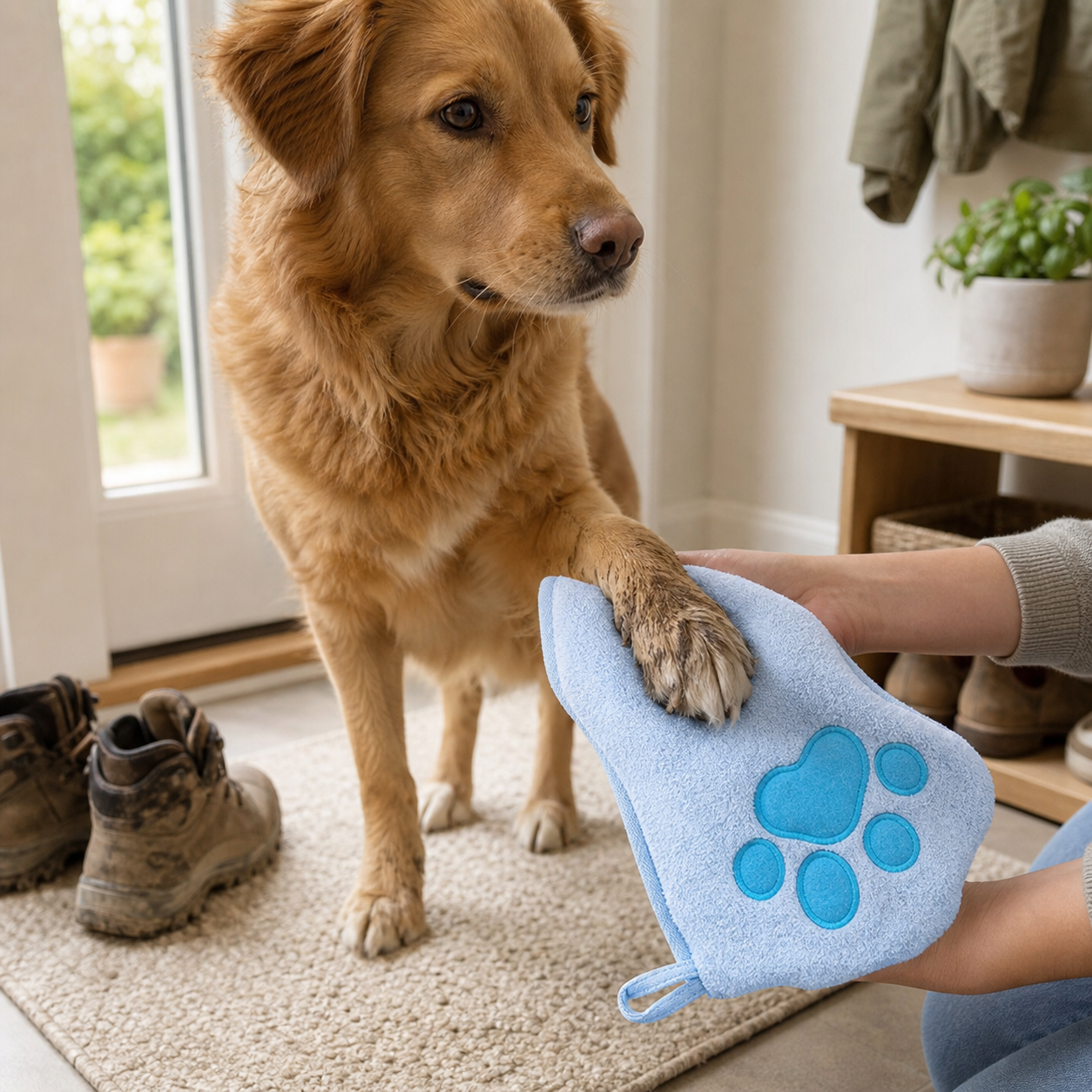 Microfiber Dog Paw Towel Mitt
