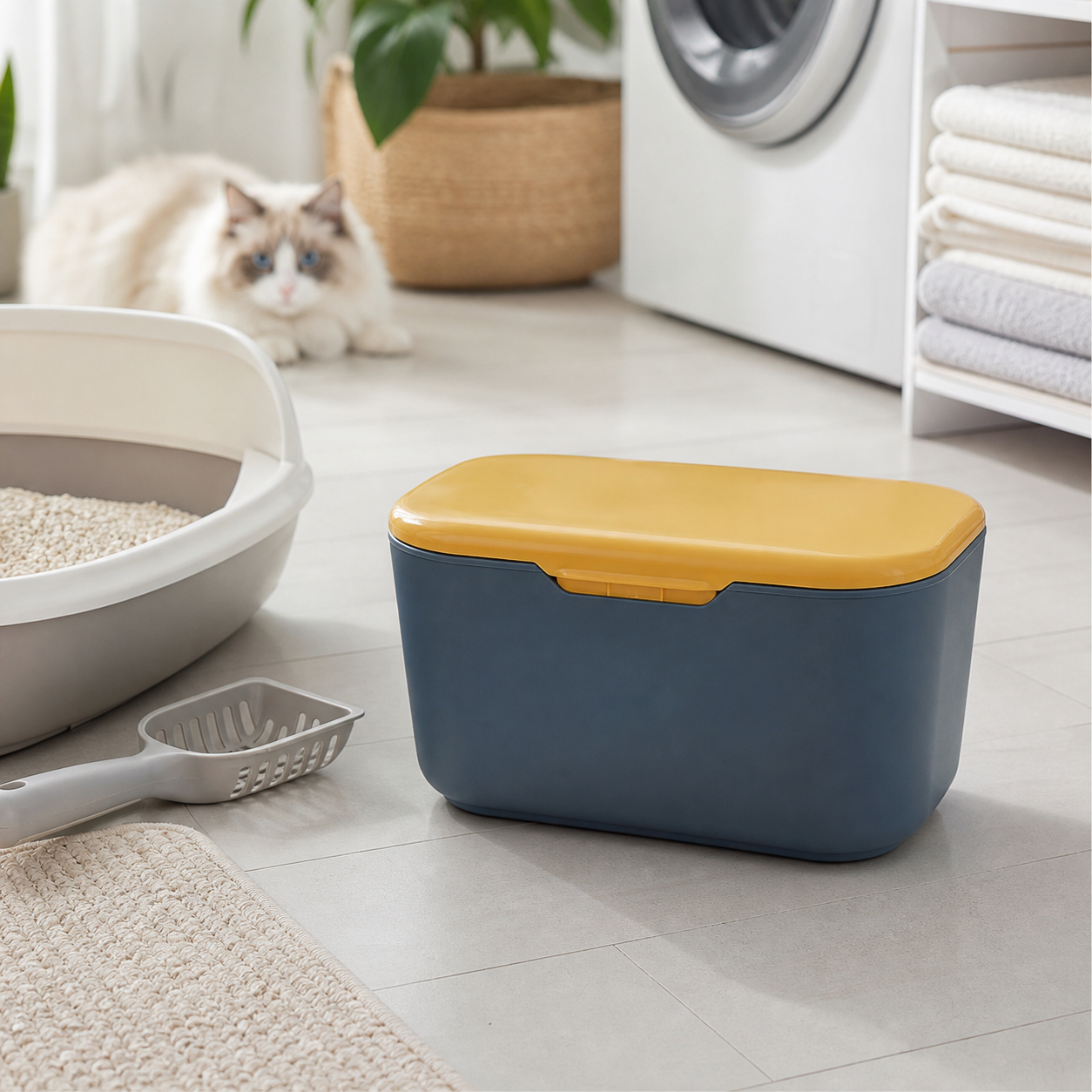 Sealed Cat Litter Waste Bin