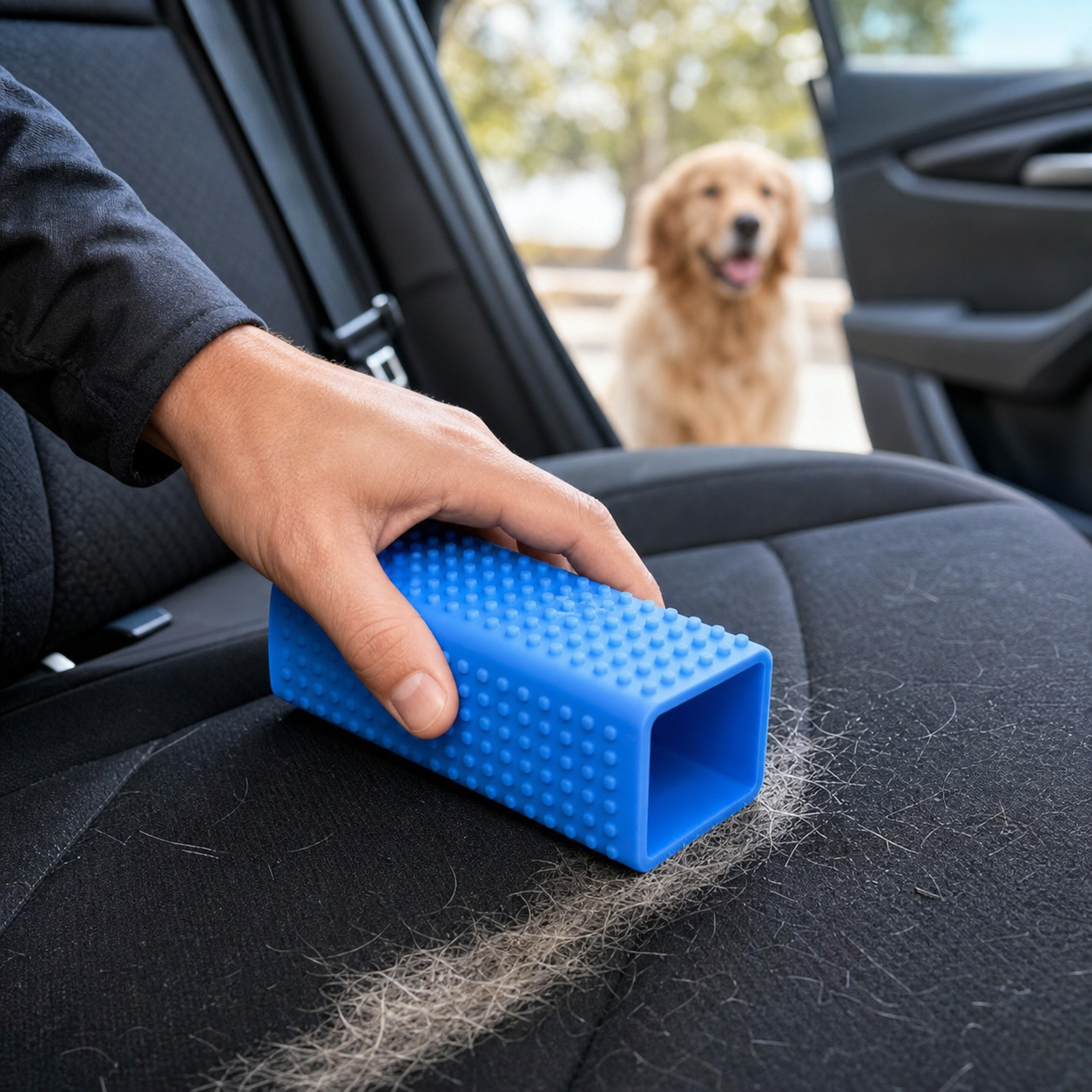 Pet Hair Detailer Brush for Couches and Car Seats