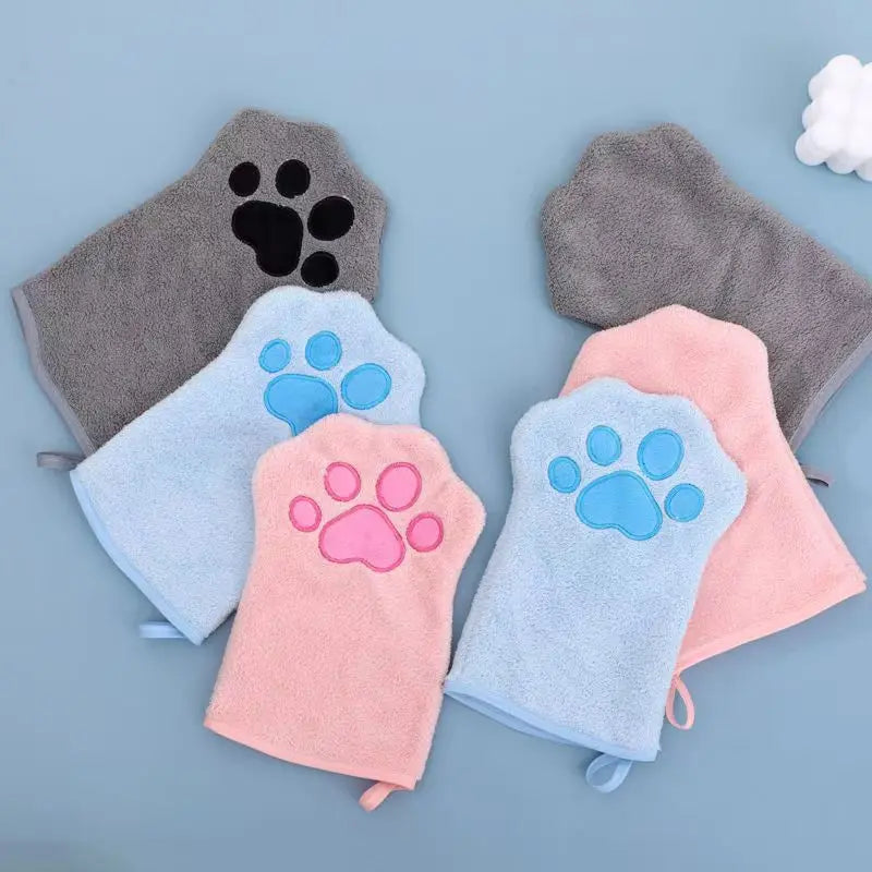 Microfiber Dog Paw Towel Mitt