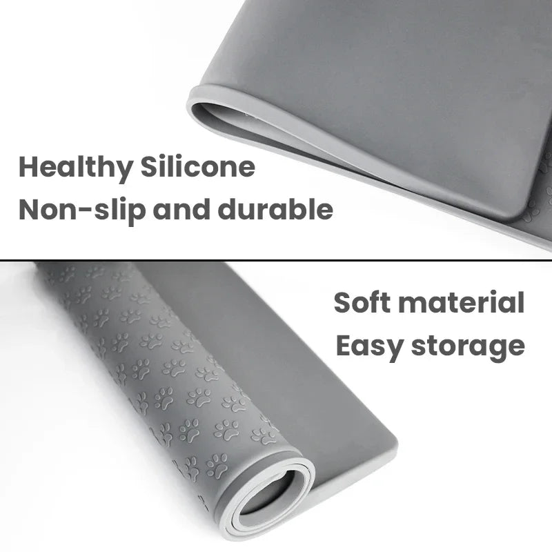 Raised-Edge Silicone Pet Bowl Mat
