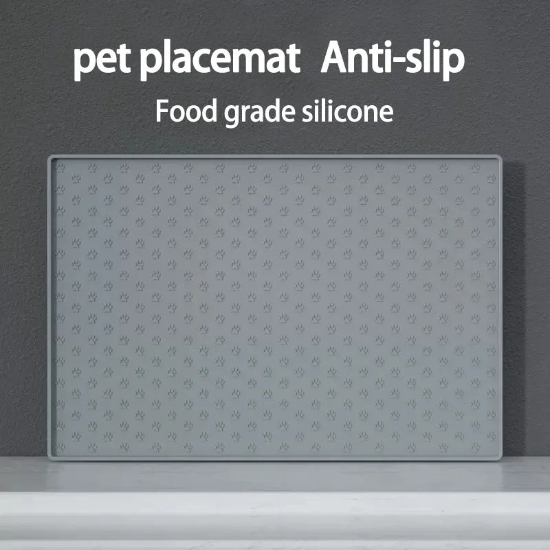 Raised-Edge Silicone Pet Bowl Mat