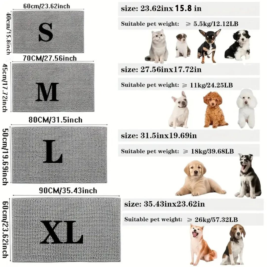 Absorbent Dog Door Mat for Muddy Paws